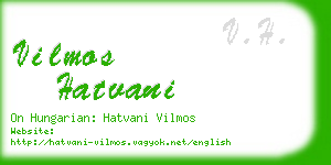 vilmos hatvani business card